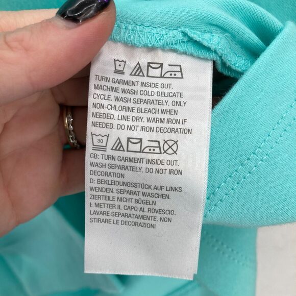 Quacker Factory Lace Sleeve Blouse Button Up V Neck Blue‎ Knit Boho Women's 3X - Picture 6 of 16